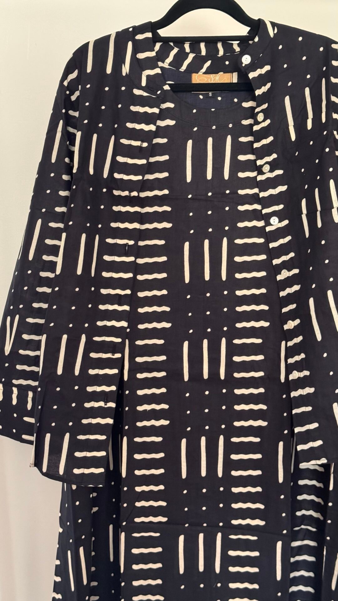 Sleeveless dress and Shirt Co-ord Set black